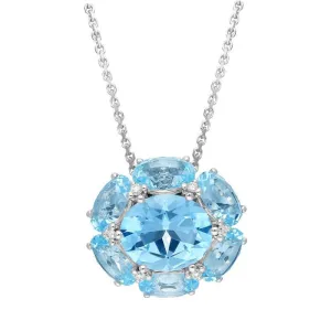 Ponte Vecchio 18ct White Gold 13.50ct Topaz 0.10ct Diamond Necklace