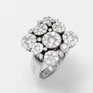Ponte Vecchio 18ct White Gold and 2.12ct Diamond Cluster Ring