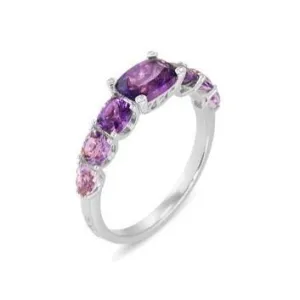 Ponte Vecchio Iris 18ct White Gold 2.00ct Amethyst Diamond Ring