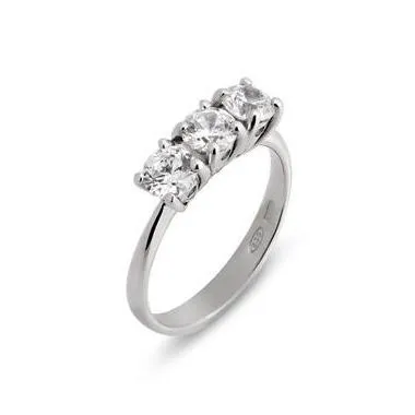Ponte Vecchio Love Promise 18ct White Gold 1.20ct Diamond Trilogy Ring