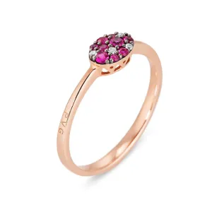 Ponte Vecchio Pitti 18ct Rose Gold 0.18ct Ruby Diamond Oval Ring