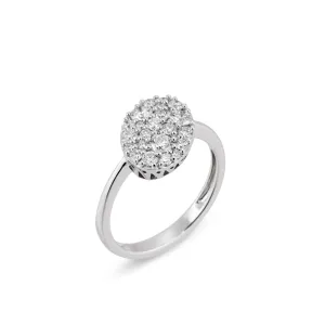 Ponte Vecchio Pitti 18ct White Gold 0.78ct Diamond Oval Ring