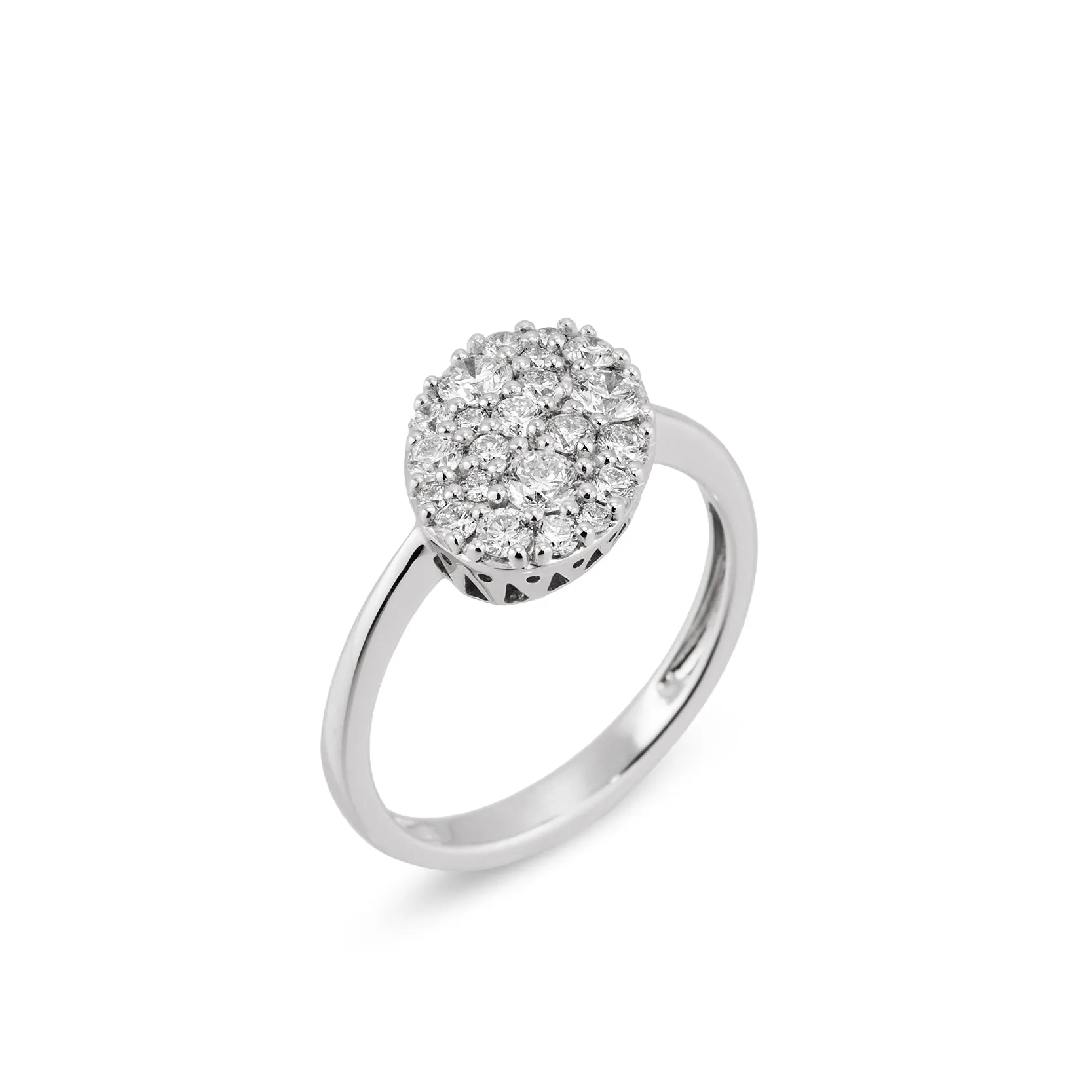Ponte Vecchio Pitti 18ct White Gold 0.78ct Diamond Oval Ring