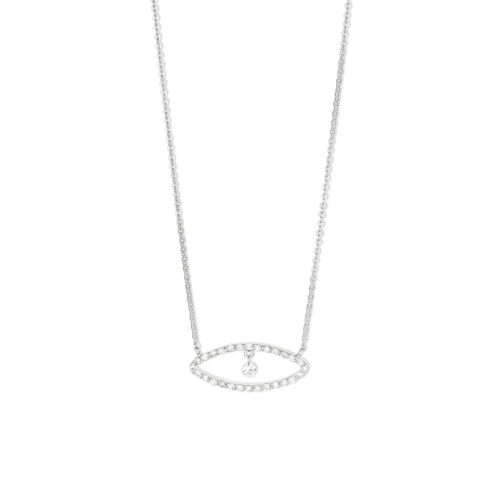 Ponte Vecchio Vega 18ct White Gold 0.19ct Diamond Marquise Necklace