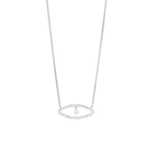 Ponte Vecchio Vega 18ct White Gold 0.19ct Diamond Marquise Necklace