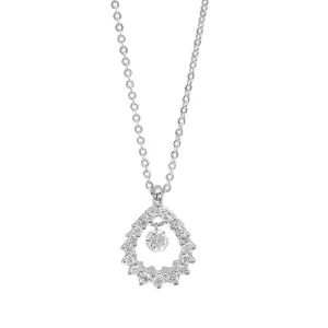 Ponte Vecchio Vega 18ct White Gold 0.25ct Diamond Pear Necklace