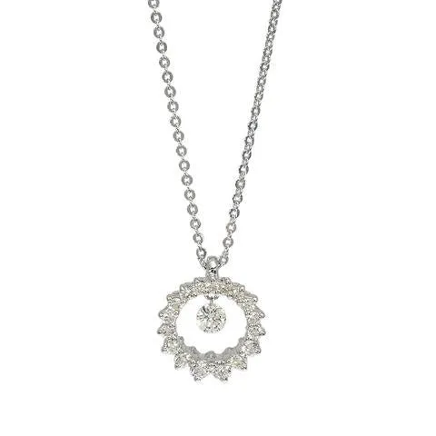 Ponte Vecchio Vega 18ct White Gold 0.33ct Diamond Graduating Circle Necklace