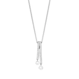 Ponte Vecchio Vega 18ct White Gold 0.37ct Diamond Bar Drop Necklace