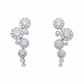 Ponte Vecchio 18ct White Gold 1.37ct Diamond Drop Earrings D