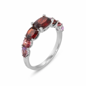 Ponte Vecchio Iris 18ct White Gold 2.00ct Garnet Tourmaline Amethyst Diamond Ring
