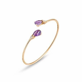 Ponte Vecchio Iside Flex 18ct Rose Gold 3.20ct Amethyst Diamond Bangle