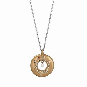 Ponte Vecchio Vega 18ct Rose Gold 0.25ct Diamond Open Circle Necklace