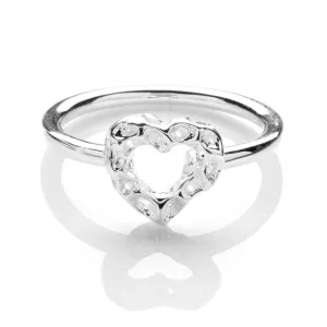 Rachel Galley Amore Sterling Silver Open Heart Ring D