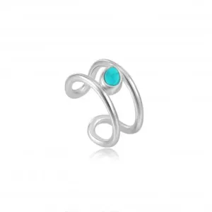 Rhodium Tidal Turquoise Ear Cuff E027-02H