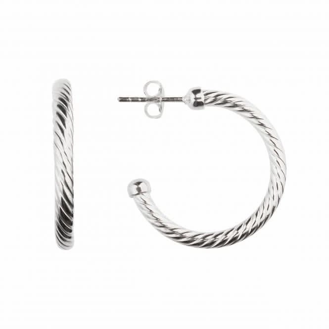 Ridged 25mm Stud Hoop Earrings 66836HP