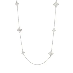 Roberto Coin Princess Flower 18ct White Gold Diamond Necklace