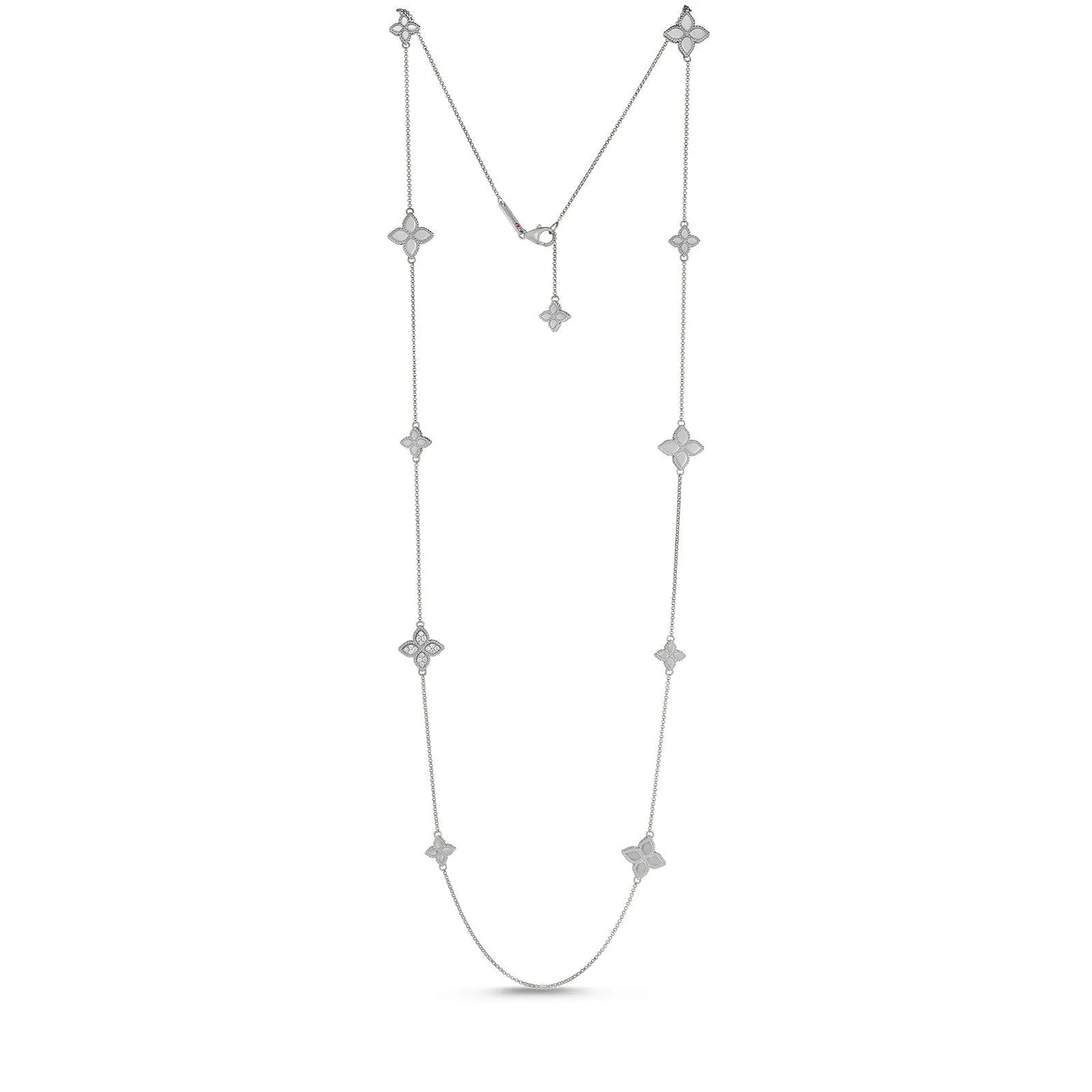 Roberto Coin Princess Flower 18ct White Gold Diamond Necklace