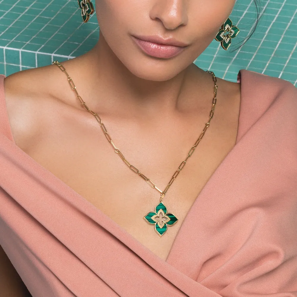 Roberto Coin Venetian Princess 18ct Rose Gold Malachite Necklace