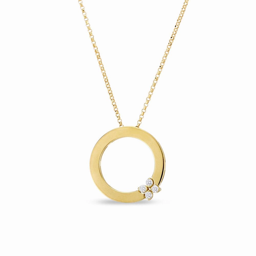 Roberto Coin Love in Verona 18ct Yellow Gold Diamond Pendant Necklace