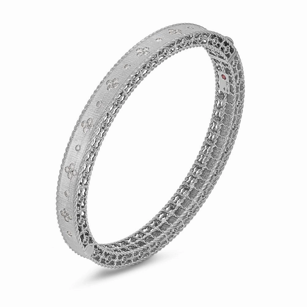 Roberto Coin Princess 18ct White Gold Diamond Bangle