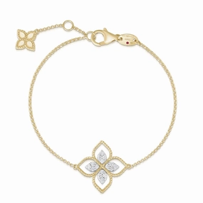 Roberto Coin Princess Flower 18ct Yellow Gold Diamond Bracelet