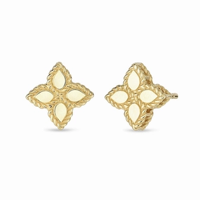 Roberto Coin Princess Flower 18ct Yellow Gold Stud Earrings