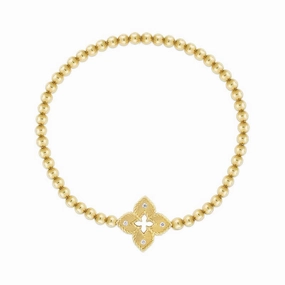 Roberto Coin Venetian Princess 18ct Yellow Gold Diamond Medium Bracelet
