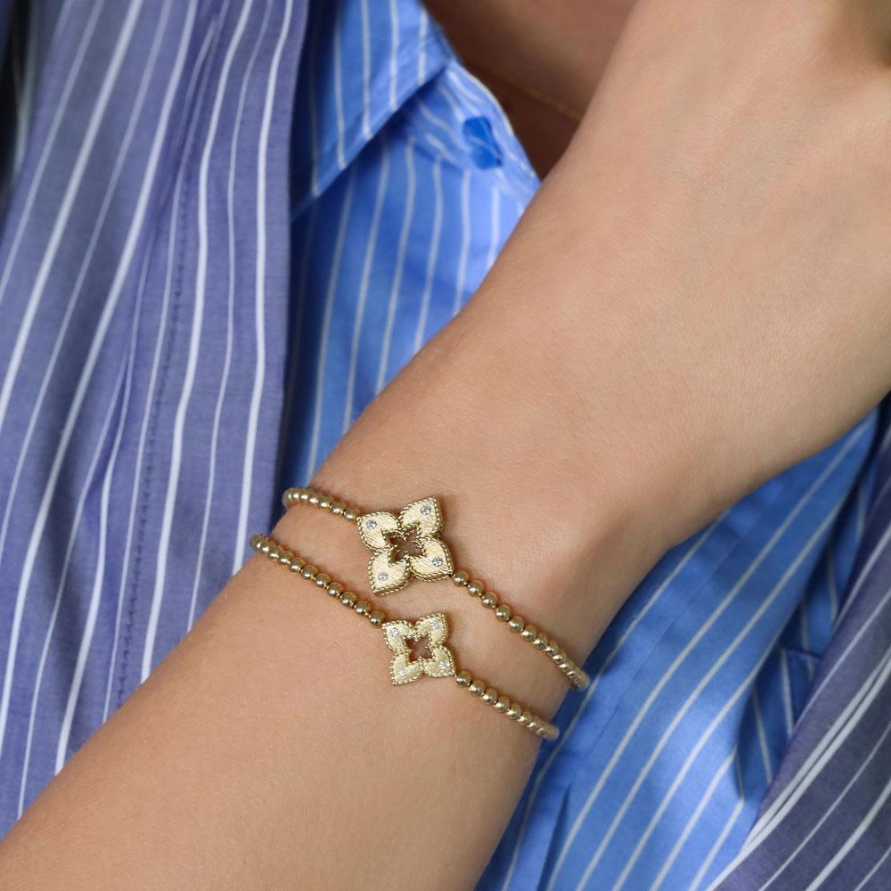 Roberto Coin Venetian Princess 18ct Yellow Gold Diamond Medium Bracelet