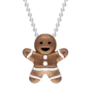 Rose Gold Plated Sterling Silver Gingerbread Man Pendant
