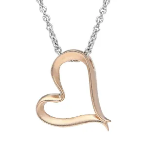 Rose Gold Sterling Silver Plated Open Heart Necklace