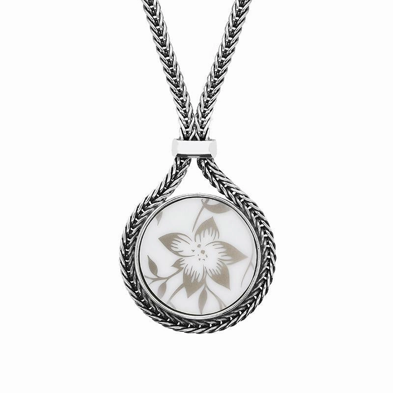 Royal Crown Derby Arboretum Sterling Silver Foxtail Round Necklace D