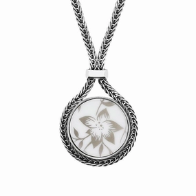 Royal Crown Derby Arboretum Sterling Silver Foxtail Round Necklace D