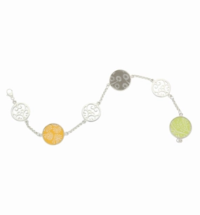 Royal Crown Derby Bracelet Lime Mikado Flore Design Sterling Silver