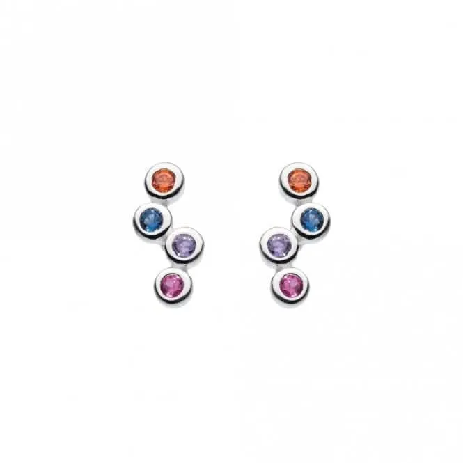 Scattered Multi Zirconia Stud Earrings 3711MCZ