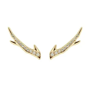 Shaun Leane Cherry Blossom Yellow Gold Vermeil 0.14ct Diamond Branch Earrings