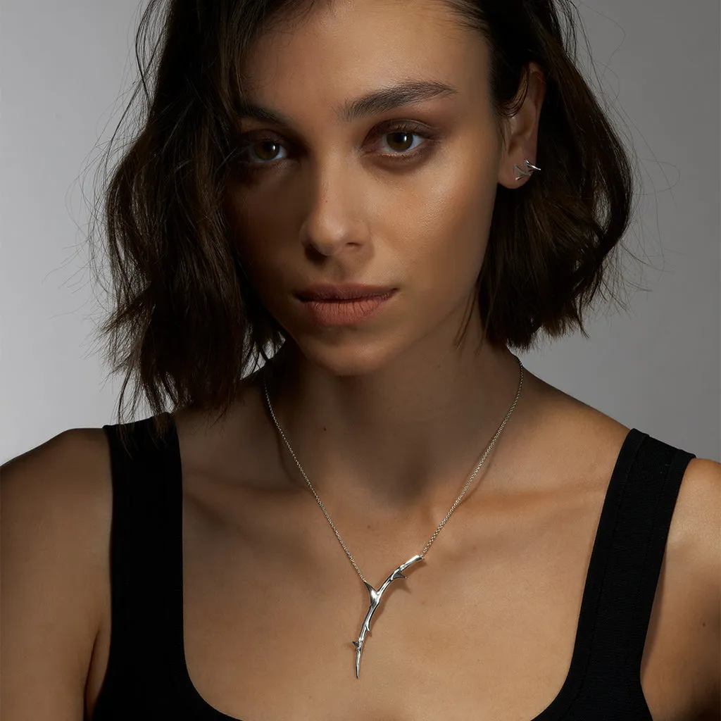 Shaun Leane Rose Thorn Sterling Silver Single Drop Pendant
