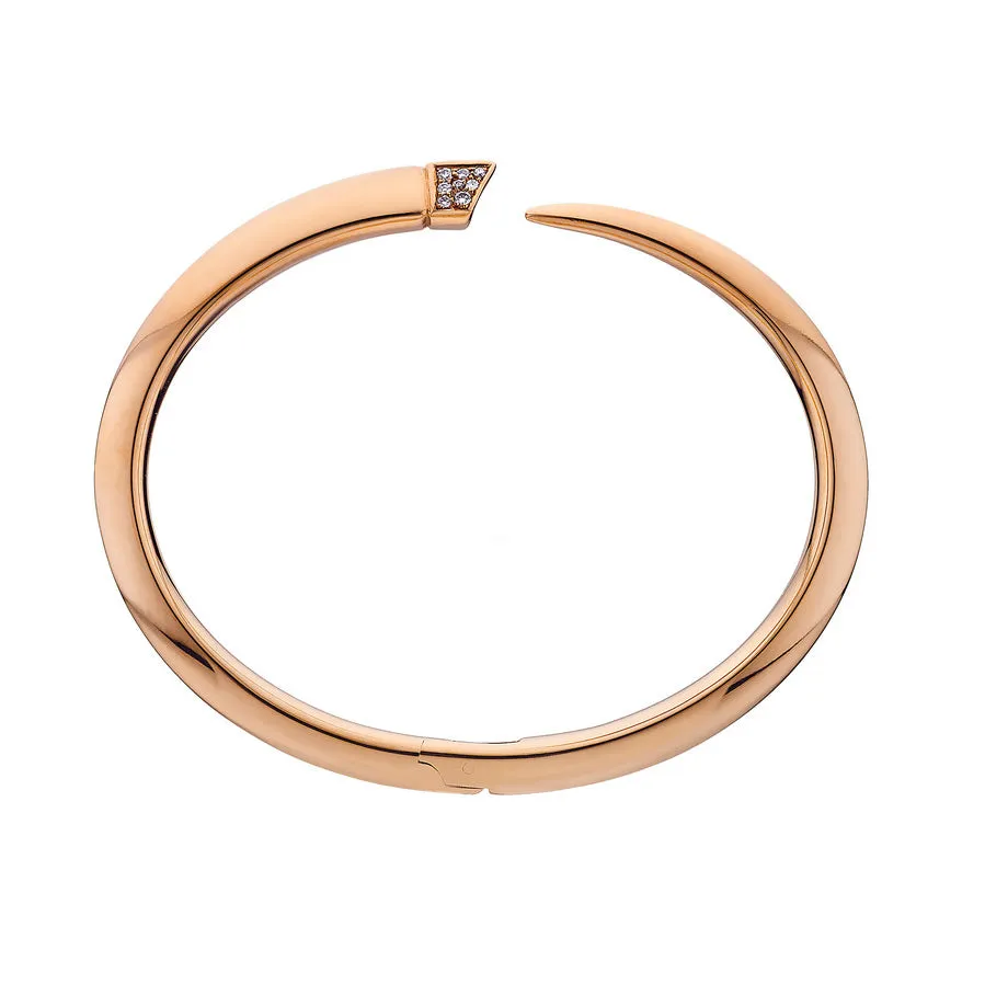 Shaun Leane Sabre 18ct Rose Gold Plated Sterling Silver Diamond Tusk Bangle D