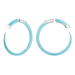 Shaun Leane Sabre Solis Sterling Silver Lagoon Ceramic Large Hoop Earrings