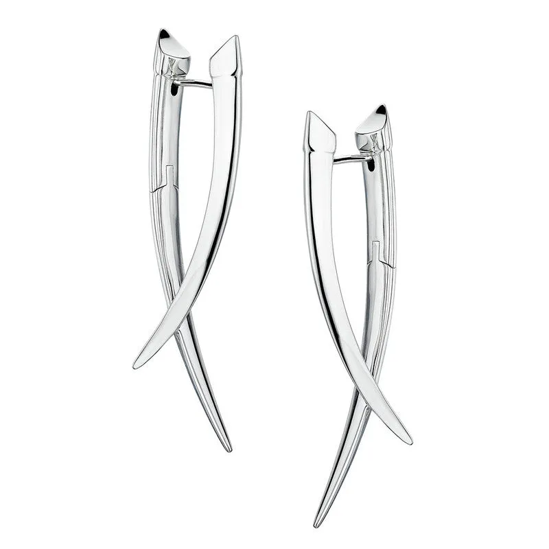 Shaun Leane Sabre Sterling Silver Crossover Earrings