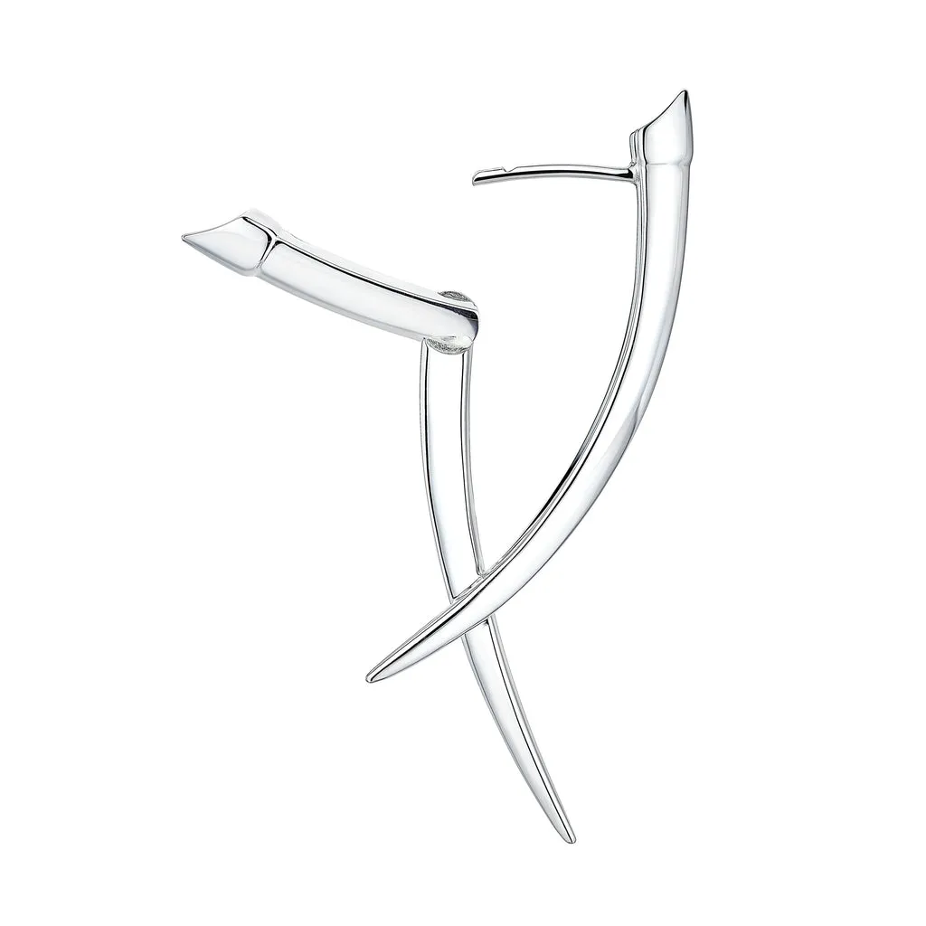 Shaun Leane Sabre Sterling Silver Crossover Earrings