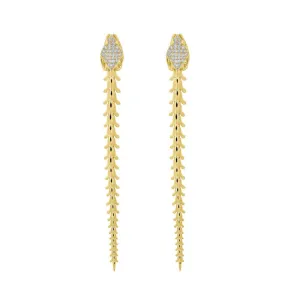 Shaun Leane Serpent Trace 18ct Yellow Gold Plated Sterling Silver Diamond Drop Earrings