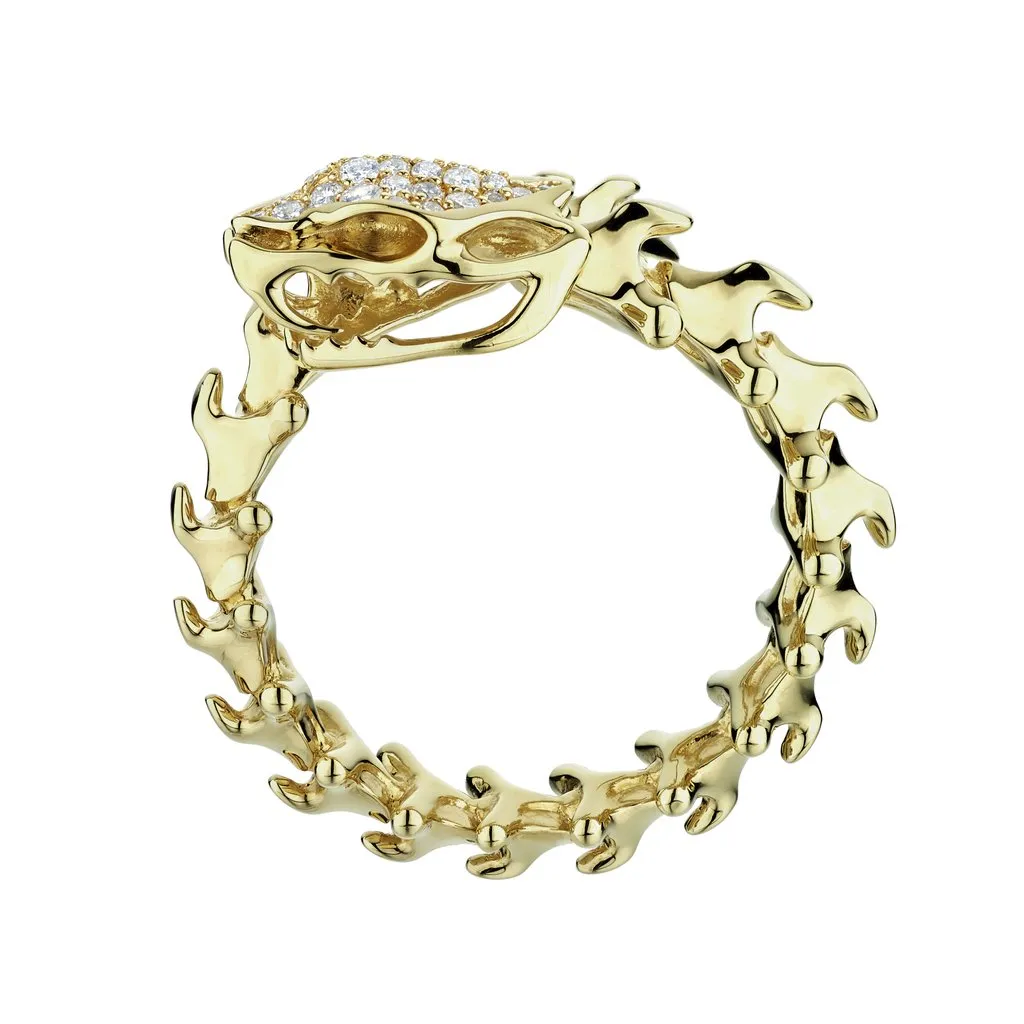 Shaun Leane Serpent Trace 18ct Yellow Gold Plated Sterling Silver Diamond Wrap Ring