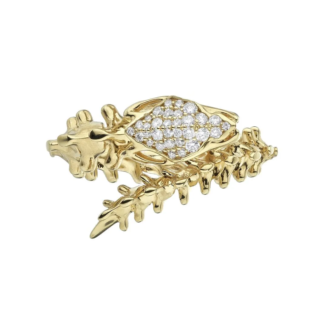 Shaun Leane Serpent Trace 18ct Yellow Gold Plated Sterling Silver Diamond Wrap Ring