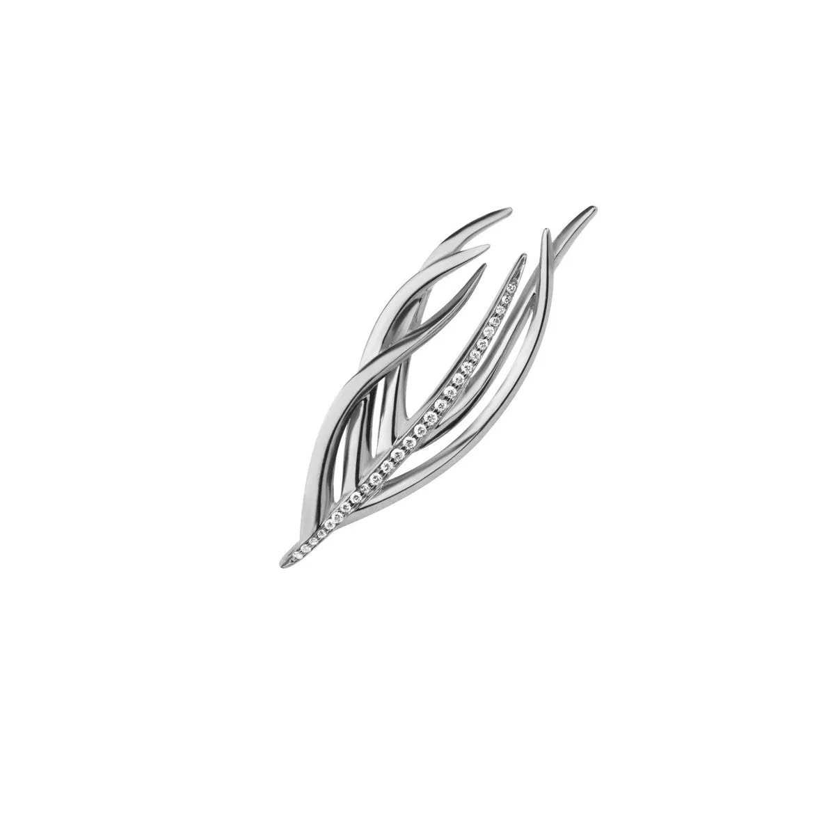 Shaun Leane Single Sterling Silver 0.08ct Diamond Feather Climber Earring