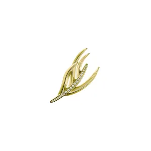 Shaun Leane Single Yellow Gold Vermeil 0.08ct Diamond Feather Stud Earring