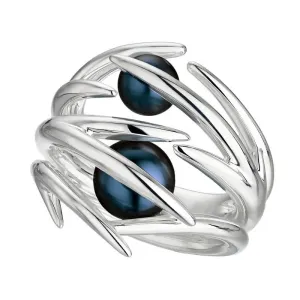 Shaun Leane Sterling Silver Double Hooked Pearl Ring