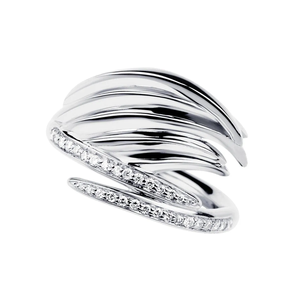 Shaun Leane White Feather Sterling Silver 0.19ct Diamond Ring D
