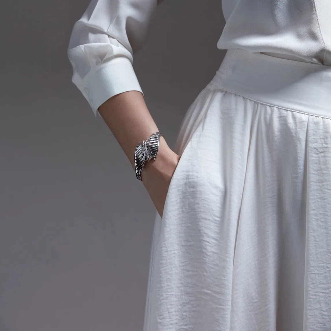 Shaun Leane White Feather Sterling Silver Cuff