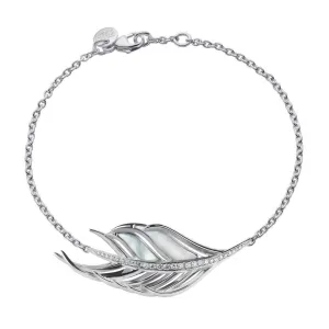 Shaun Leane White Feather Sterling Silver Diamond Mother of Pearl Bracelet