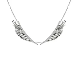 Shaun Leane White Feather Sterling Silver Diamond Necklace